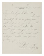 CALVIN COOLIDGE | A rare autograph letter signed by Calvin Coolidge as Vice President