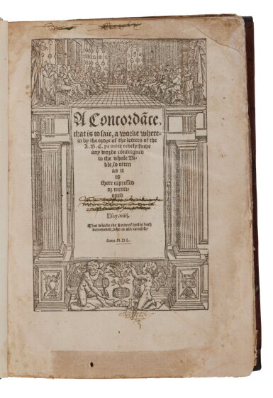 View full screen - View 1 of Lot 1075. Merbecke, John | First edition of the first concordance to the whole English Bible..