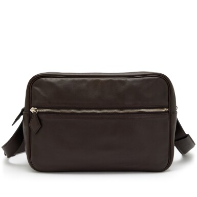 View full screen - View 1 of Lot 131. Chocolat Evergrain Hebdo Reporter Messenger Bag Palladium Hardware, 2007.