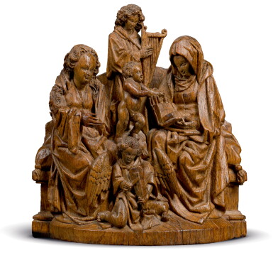 View full screen - View 1 of Lot 36. NETHERLANDISH, UTRECHT, CIRCA 1500 | ANNA SELBDRITT SURROUNDED BY ANGELS.