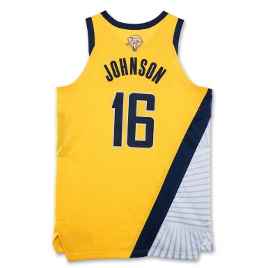 View full screen - View 1 of Lot 48. James Johnson Indiana Pacers 2025 NBA Finals Game Issued Statement Edition Jersey | Game 1 | Matched to Game 1 Locker Room Image.