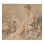 JEAN-BAPTISTE HUET | SHEPHERDESS WITH GOATS