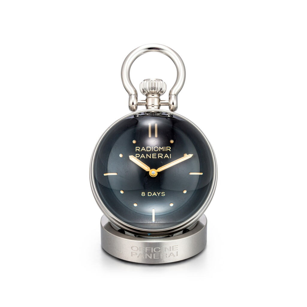 View full screen - View 1 of Lot 359. PANERAI | REFERENCE PAM 641 A STAINLESS STEEL TABLE CLOCK, CIRCA 2015.