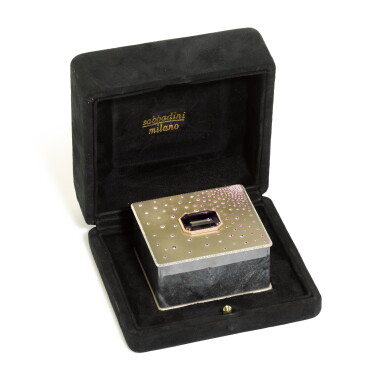 View full screen - View 1 of Lot 111. A jewelled titanium box, Sabbadini, Milan, late 20th century.