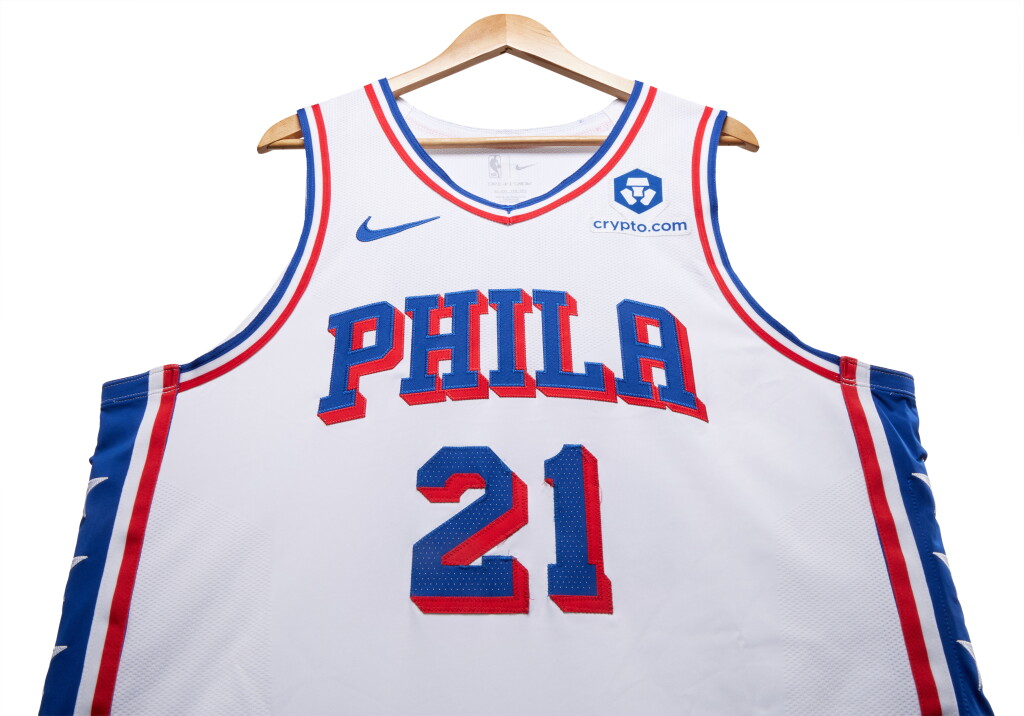 View full screen - View 1 of Lot 31. Joel Embiid Philadelphia 76ers 2023-2024 Game Worn Association Edition Jersey.