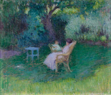 View full screen - View 1 of Lot 506. Suzanne et Lily Butler in Claude Monet's Garden.