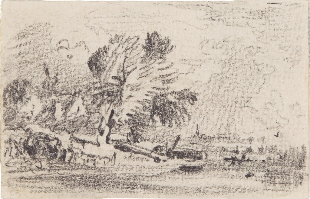 View full screen - View 1 of Lot 55. River landscape, possibly on the Stour .