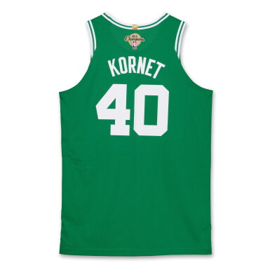 View full screen - View 1 of Lot 31. Luke Kornet Boston Celtics 2024-2025 Kia NBA Tip-Off Game Worn Icon Edition Jersey.