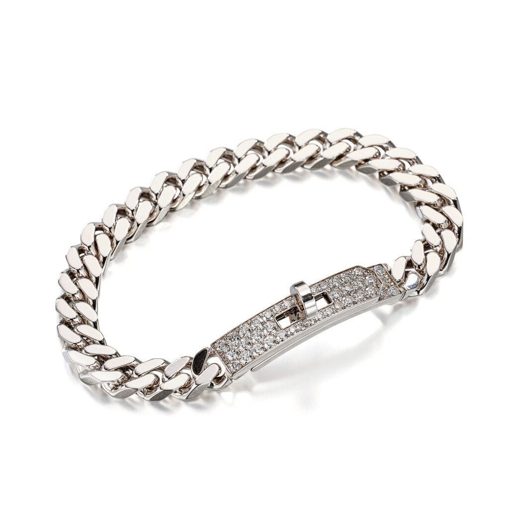 View full screen - View 1 of Lot 7906. White Gold Diamond Kelly Gourmette Bracelet , 2022.
