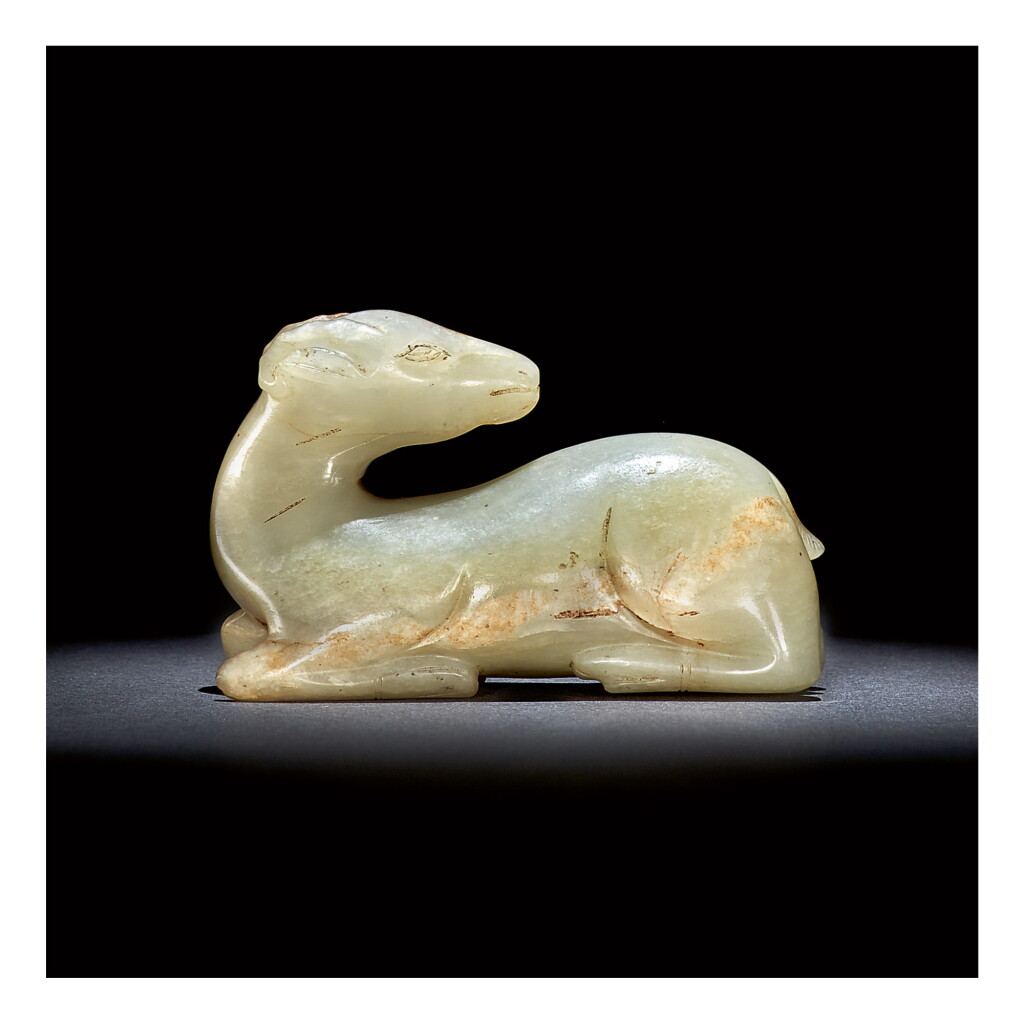View full screen - View 1 of Lot 242. A PALE CELADON JADE CARVING OF A RAM, SONG DYNASTY.