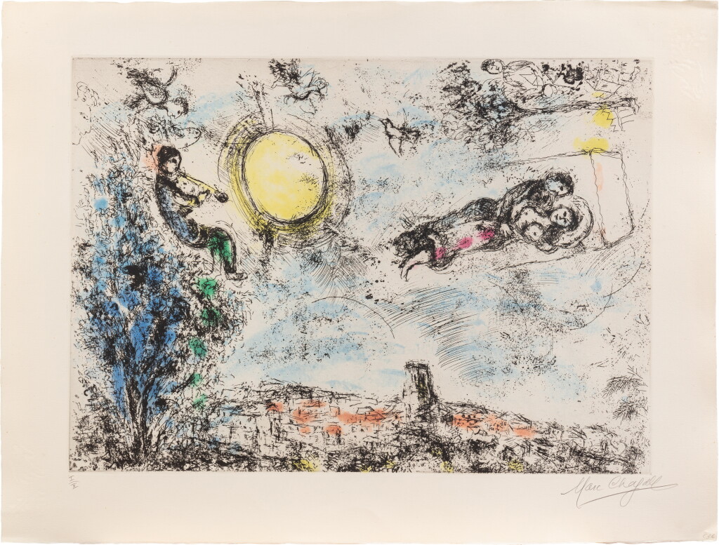 View full screen - View 1 of Lot 109. Les Amoureux dans le ciel .