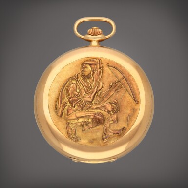 View full screen - View 1 of Lot 280. Retailed by Gübelin: 'William Tell', Reference 898J | A limited edition yellow gold hunting cased keyless watch | Circa 1979.