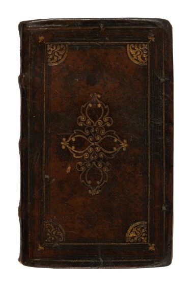 View full screen - View 1 of Lot 666. Dante, Le terze rime, Venice, Aldo, 1502, Venetian brown morocco, probably by the Mendoza Binder, 1530s.