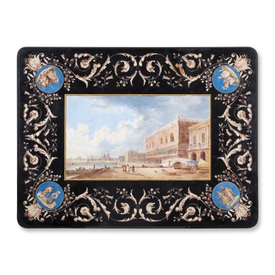 View full screen - View 1 of Lot 67. An Italian scagliola panel by Pietro della Valle of Livorno, Tuscany, circa 1850.