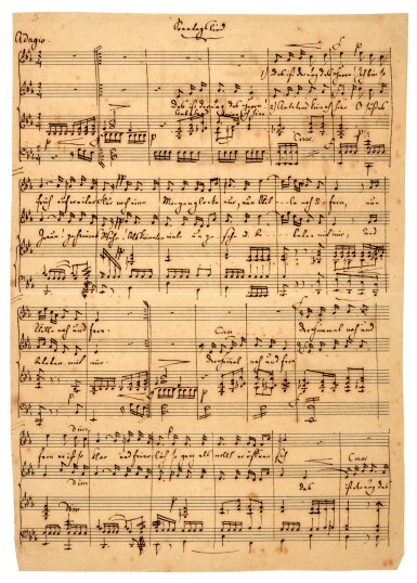 View full screen - View 1 of Lot 23. F. Mendelssohn Bartholdy. Autograph manuscript of the vocal duet "Sonntagslied", for female voices and piano.