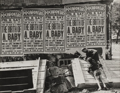View full screen - View 1 of Lot 921. Movie advertisement on side of building, Welch, W. VA..