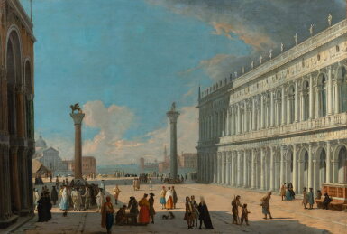 View full screen - View 1 of Lot 36. View of the Piazzetta in Venice | Vue de la piazzetta à Venise.