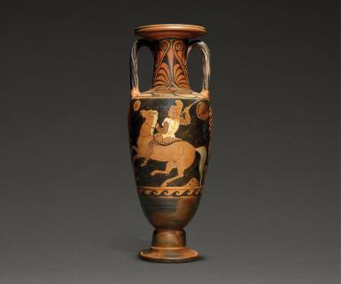 View full screen - View 1 of Lot 218. A CAMPANIAN RED-FIGURED AMPHORA, ATTRIBUTED TO THE IXION PAINTER, CIRCA 350-330 B.C..