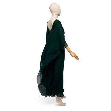 Halston | Forrest-Green Chiffon Kaftan Dress, 1970s | The Art of Halston | Forrest-Green Chiffon Kaftan Dress, 1970s | The Art of