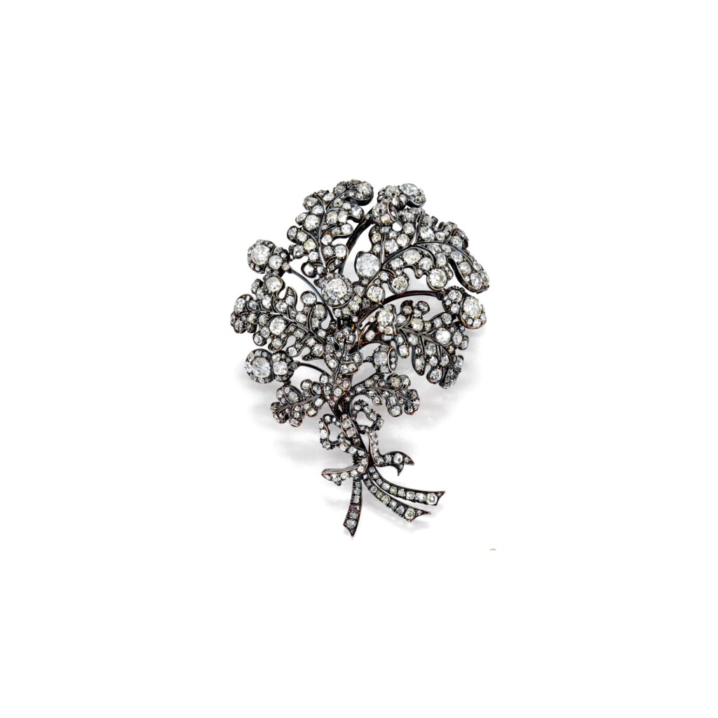 View full screen - View 1 of Lot 1684. DIAMOND BROOCH, 19th Century 鑽石別針, 19世紀.