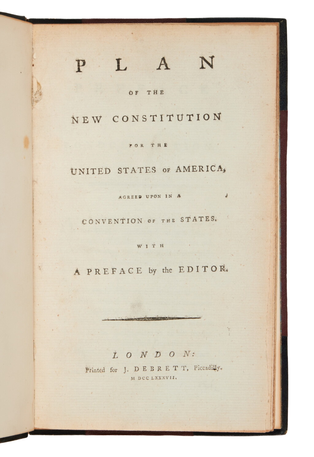 View full screen - View 1 of Lot 1024. United States Constitution | First English printing.