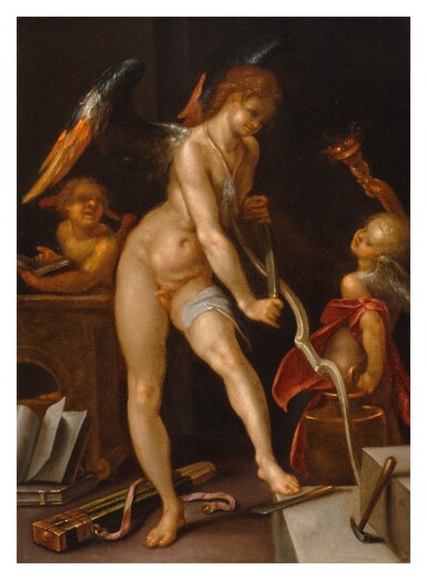 View full screen - View 1 of Lot 135. Cupid Carving his Bow.