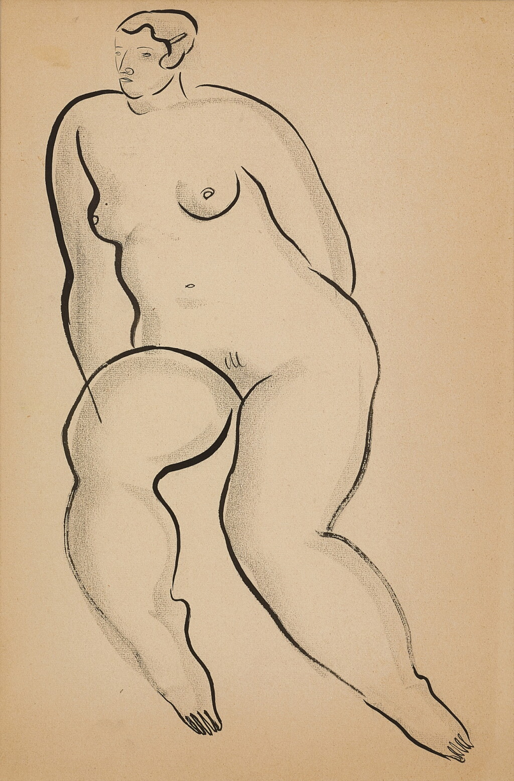 View full screen - View 1 of Lot 714. Sanyu 常玉 | Femme nue à la barrette 頭戴髮夾的裸女.