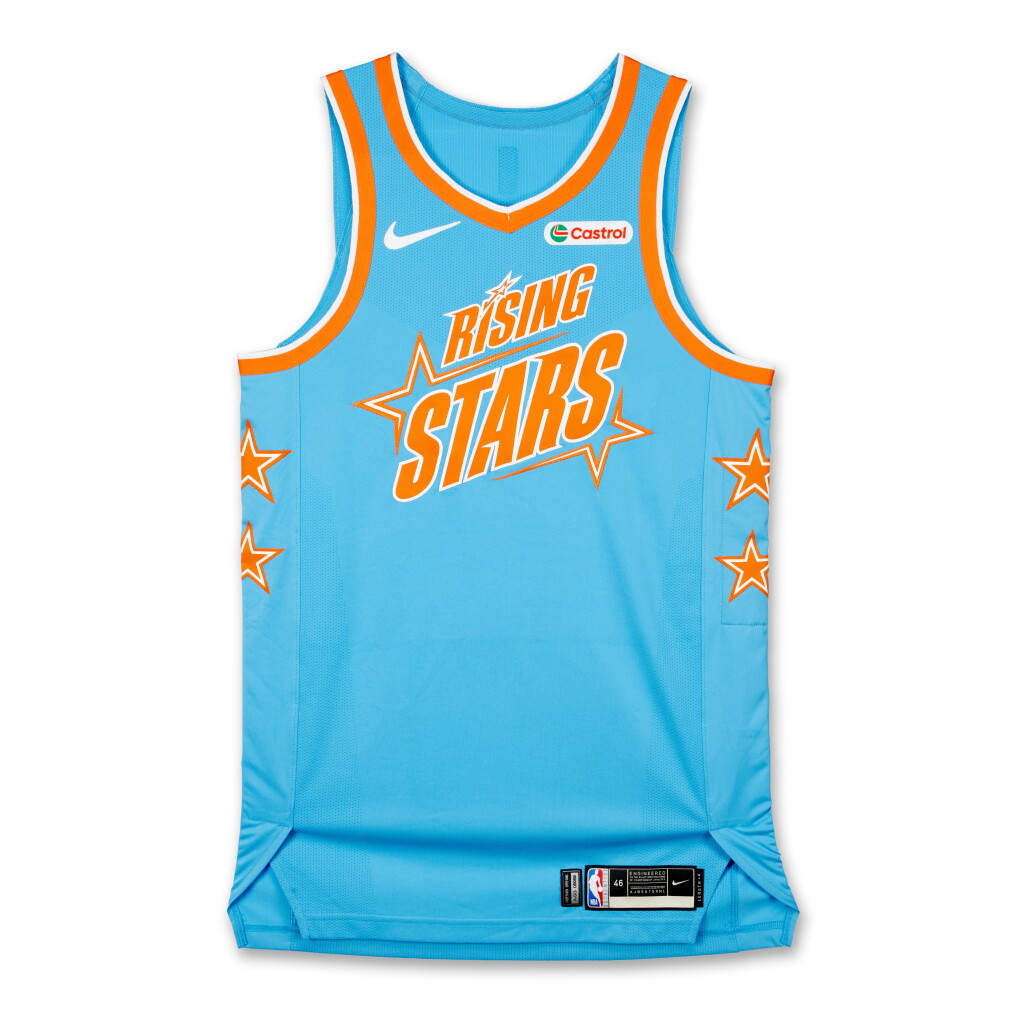 View full screen - View 1 of Lot 8. Jeremiah Fears 2025-2026 Game Worn ‘Rising Stars’ Jersey.