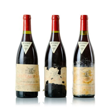 View full screen - View 1 of Lot 373. Châteauneuf du Pape, Château Rayas 1998 (3 BT).