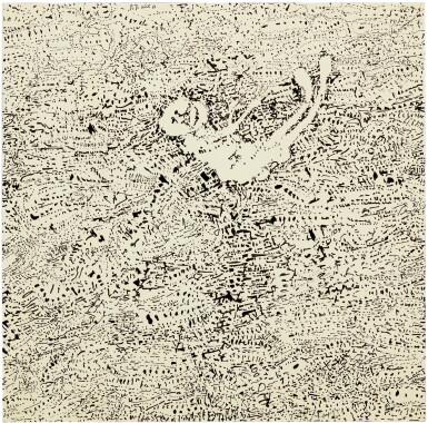 View full screen - View 1 of Lot 286. JEAN DUBUFFET | PAYSAGE AVEC PERSONNAGE COUCHÉ.