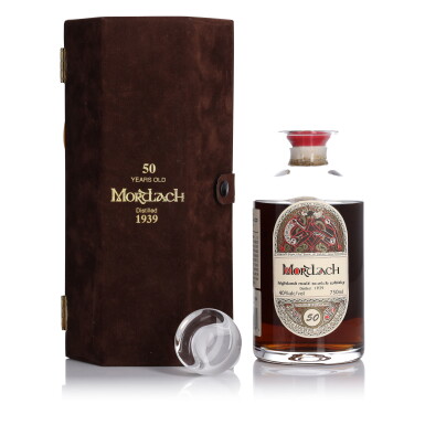 View full screen - View 1 of Lot 92. Mortlach Gordon & MacPhail Book of Kells 50 Year Old Decanter 40.0 abv 1939 (1 Bottle 75cl).