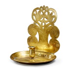 English or Dutch Engraved Cast Brass One-Light Wall Sconce, Late 17th or Early 18th Century