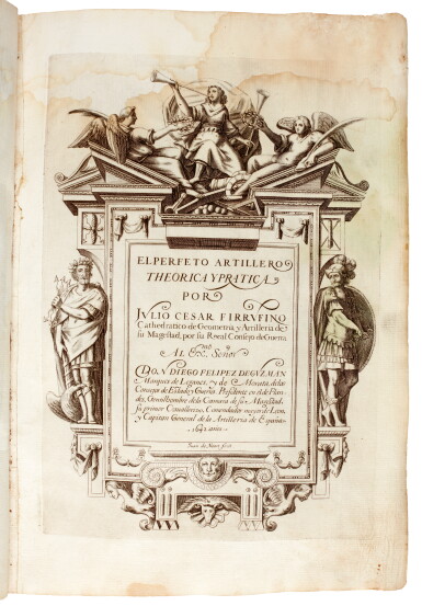 View full screen - View 1 of Lot 113. Firrufino, El perfeto artillero, Madrid, 1648, contemporary limp vellum .