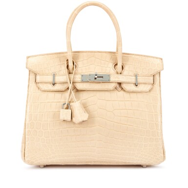 View full screen - View 1 of Lot 3007. Poudre Matte Niloticus Crocodile Birkin 30 Palladium Hardware, 2010.