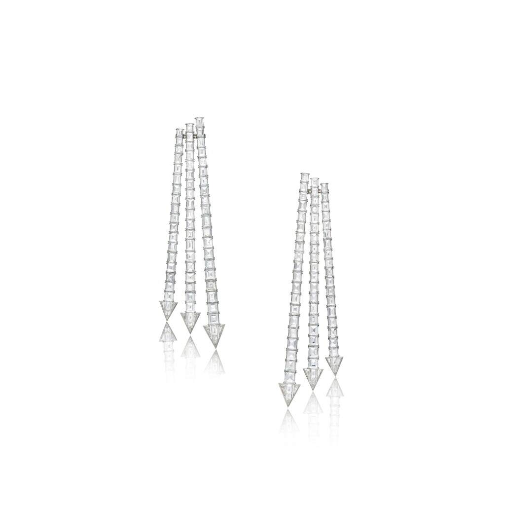 View full screen - View 1 of Lot 89. Pair of Diamond Earclips, France.