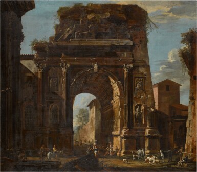 View full screen - View 1 of Lot 167. Capriccio view of the Arch of Titus.