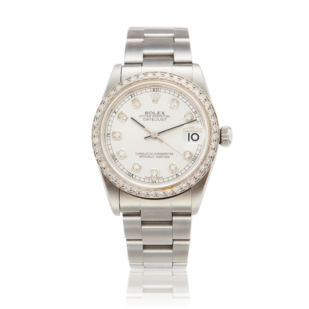 View full screen - View 1 of Lot 38. Reference 78240 Datejust | A stainless steel and diamond-set automatic wristwatch with date and bracelet, Circa 2001 | 勞力士 78240 型號 Datejust | 精鋼鑲鑽石自動上鏈鍊帶腕錶備日期顯示,約2001年製.