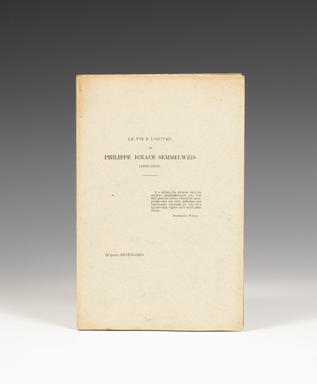 View full screen - View 1 of Lot 25. CELINE. La Vie & l'Œuvre de Philippe Ignace Semmelweiis Rennes, Imprimerie Francis Simon, 1924..
