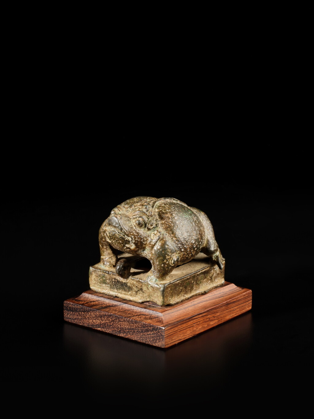View full screen - View 1 of Lot 210. The Guennol bronze frog-form lid, East Java, Majapahit, 13th / 14th century.