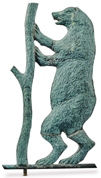 View full screen - View 1 of Lot 1470. VERY FINE AND RARE MOLDED SHEET-COPPER PERFORMING BEAR WEATHERVANE, J.L. MOTT IRON WORKS, NEW YORK AND CHICAGO, CIRCA 1886-92.