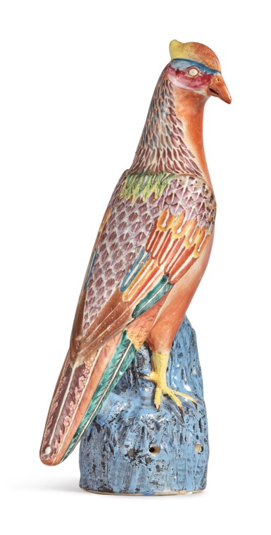 View full screen - View 1 of Lot 440. A Chinese Export Famille-rose Figure of a Pheasant, Qing Dynasty, Qianlong Period | 清乾隆 粉彩錦雞擺件.