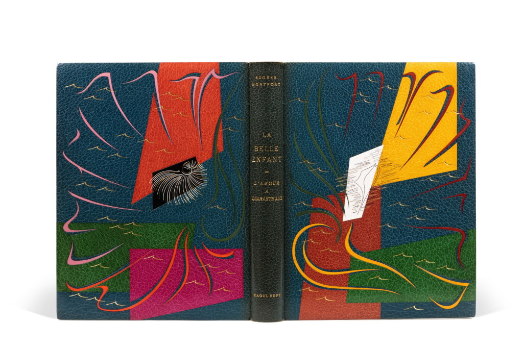 View full screen - View 1 of Lot 86. La Belle enfant ou L'Amour à quarante ans. Paris, Vollard, 1930. Exemplaire sur Japon. Reliure mosaïquée de Paul Bonet..
