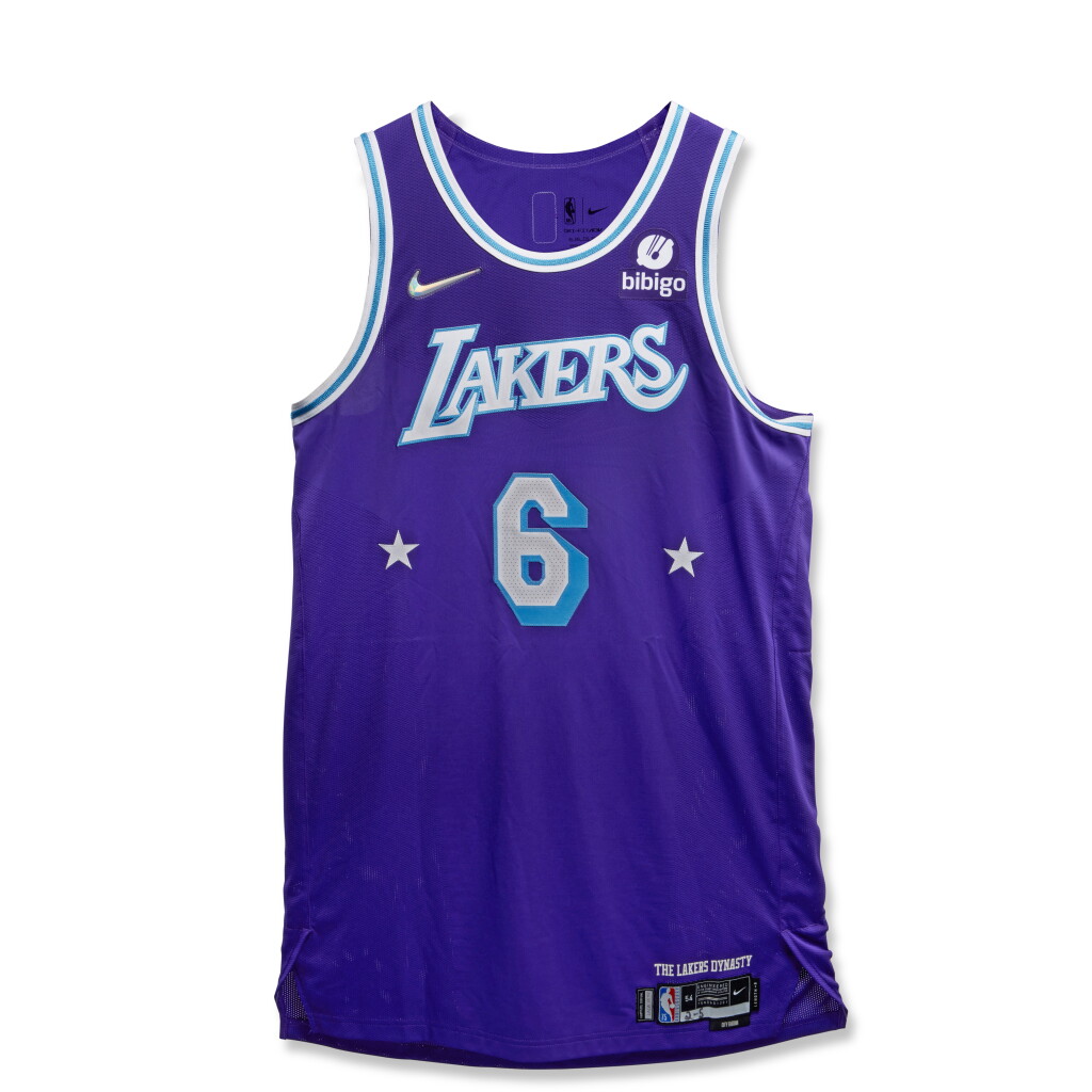 View full screen - View 1 of Lot 24. LeBron James 2022 Los Angeles Lakers Game Worn Jersey.