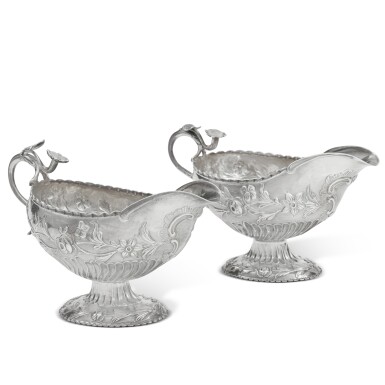 View full screen - View 1 of Lot 146. A Pair of George III Silver Cream Boats, John Schuppe, London, 1768.