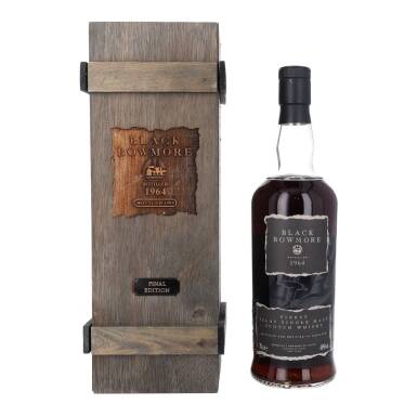 View full screen - View 1 of Lot 5112. Bowmore Black Final Edition 49.0 abv 1964 (1 BT70).