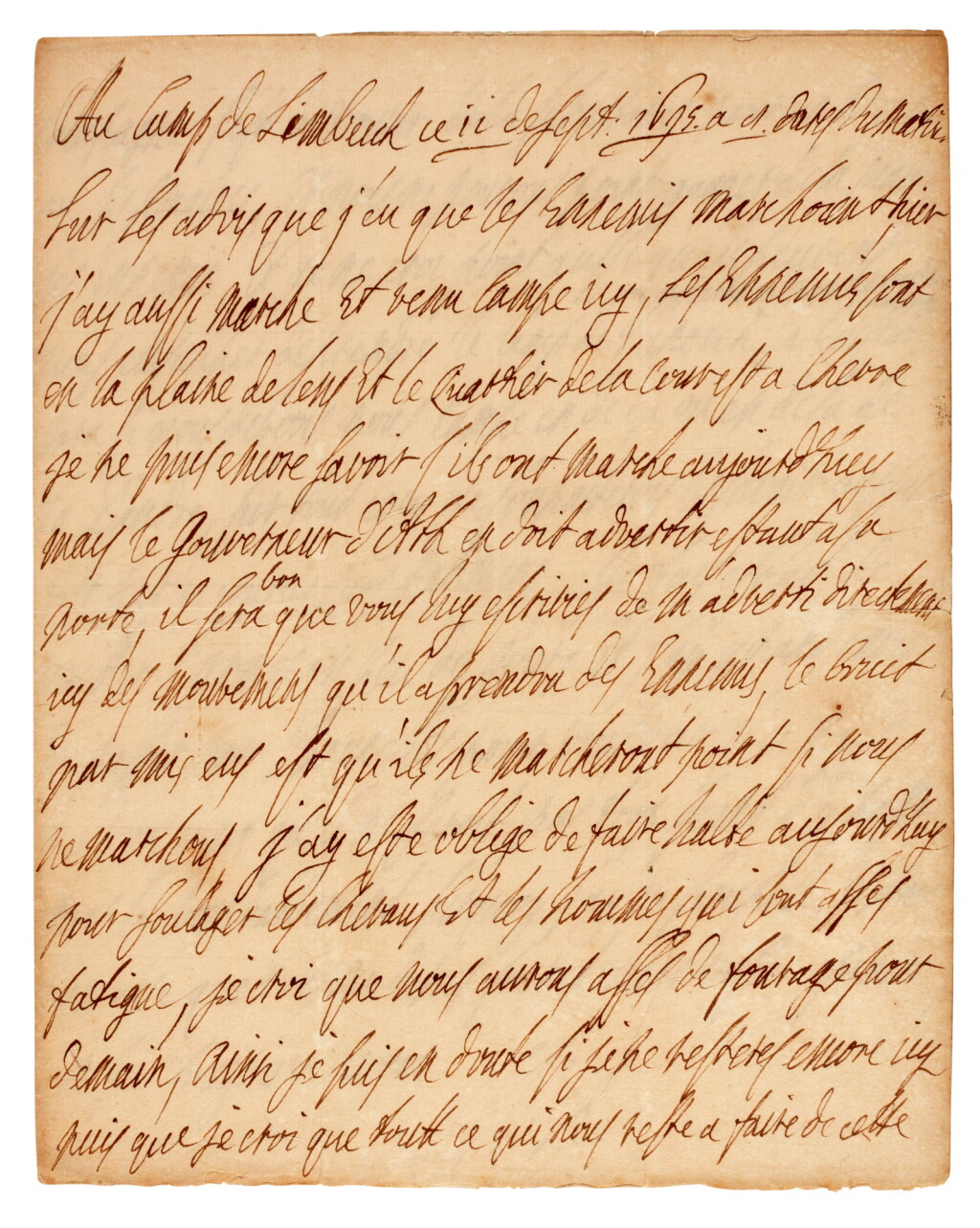 View full screen - View 1 of Lot 133. WILLIAM III | autograph letter signed, to an unnamed correspondent, 1695.