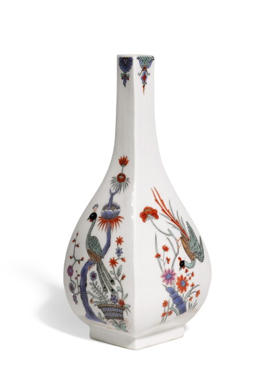 View full screen - View 1 of Lot 178. A Meissen porcelain Dutch-decorated bottle vase, Circa 1735, the decoration slightly later.