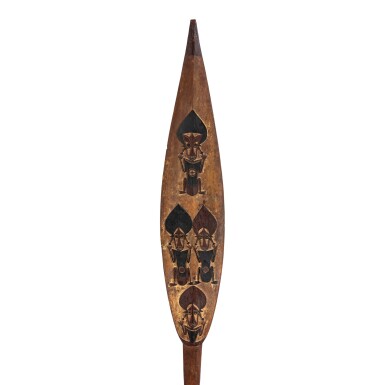 View full screen - View 1 of Lot 34. Pagaie cérémonielle, Île Buka, Îles Salomon | Ceremonial Staff, Buka Island, Solomon Islands.