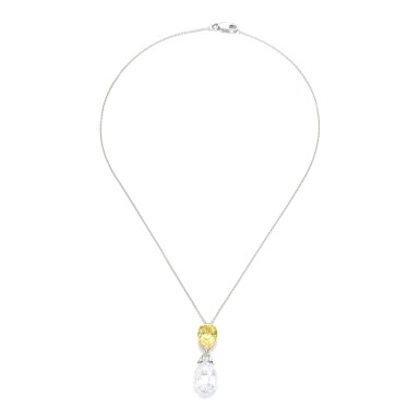 View full screen - View 1 of Lot 233. Fancy vivid yellow diamond necklace | 格拉夫 | 艷彩黃色鑽石項鏈.