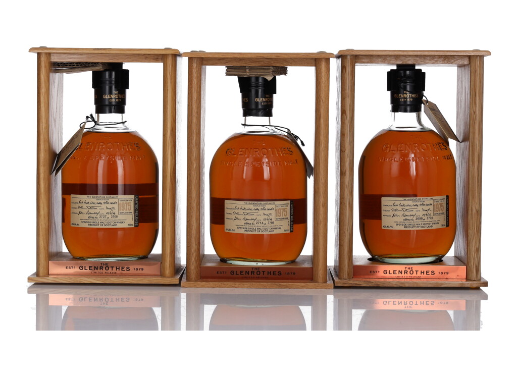 View full screen - View 1 of Lot 183. The Glenrothes Limited Release 43.0 abv 1975 (3 BT 75cl).